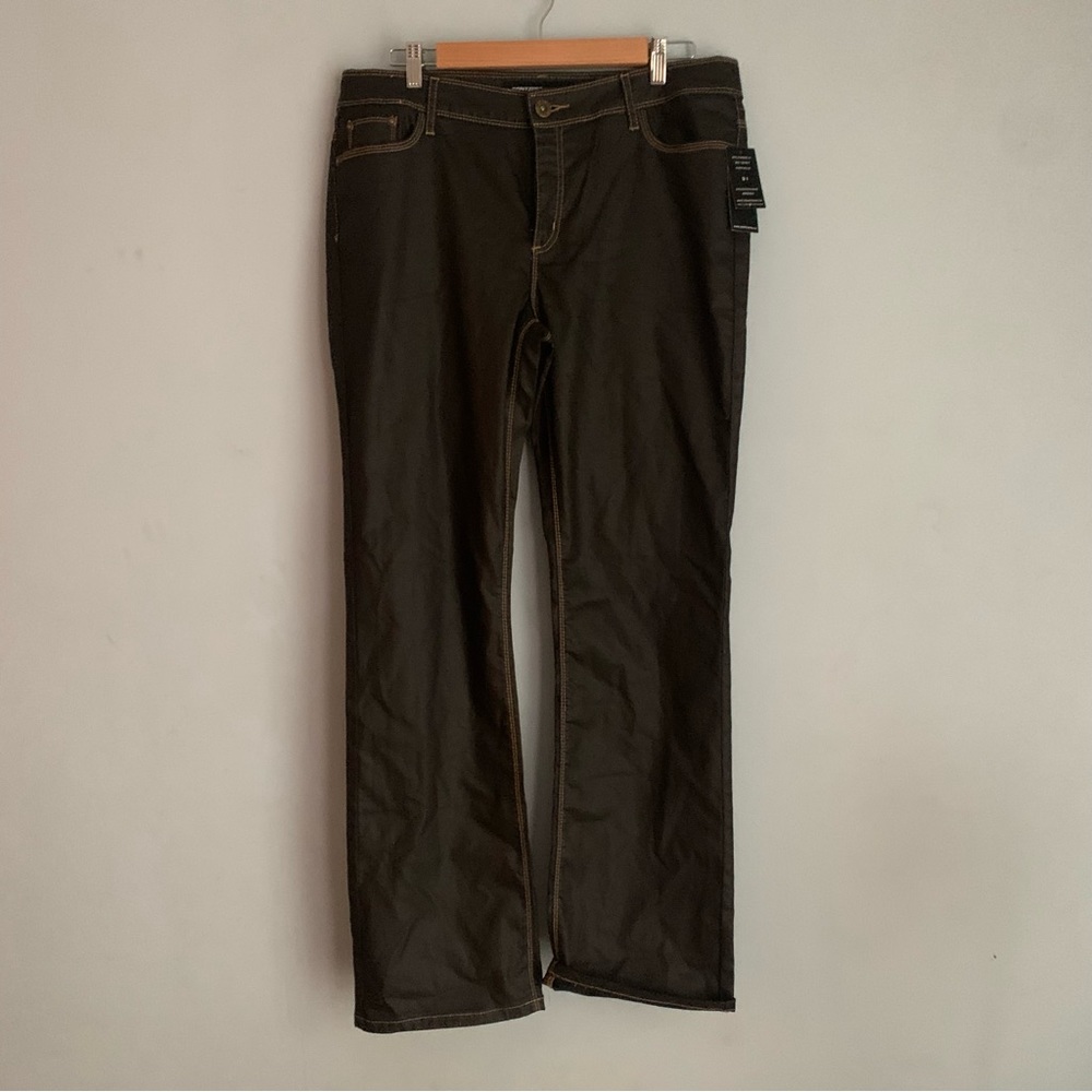 Boot cut waxed jeans
